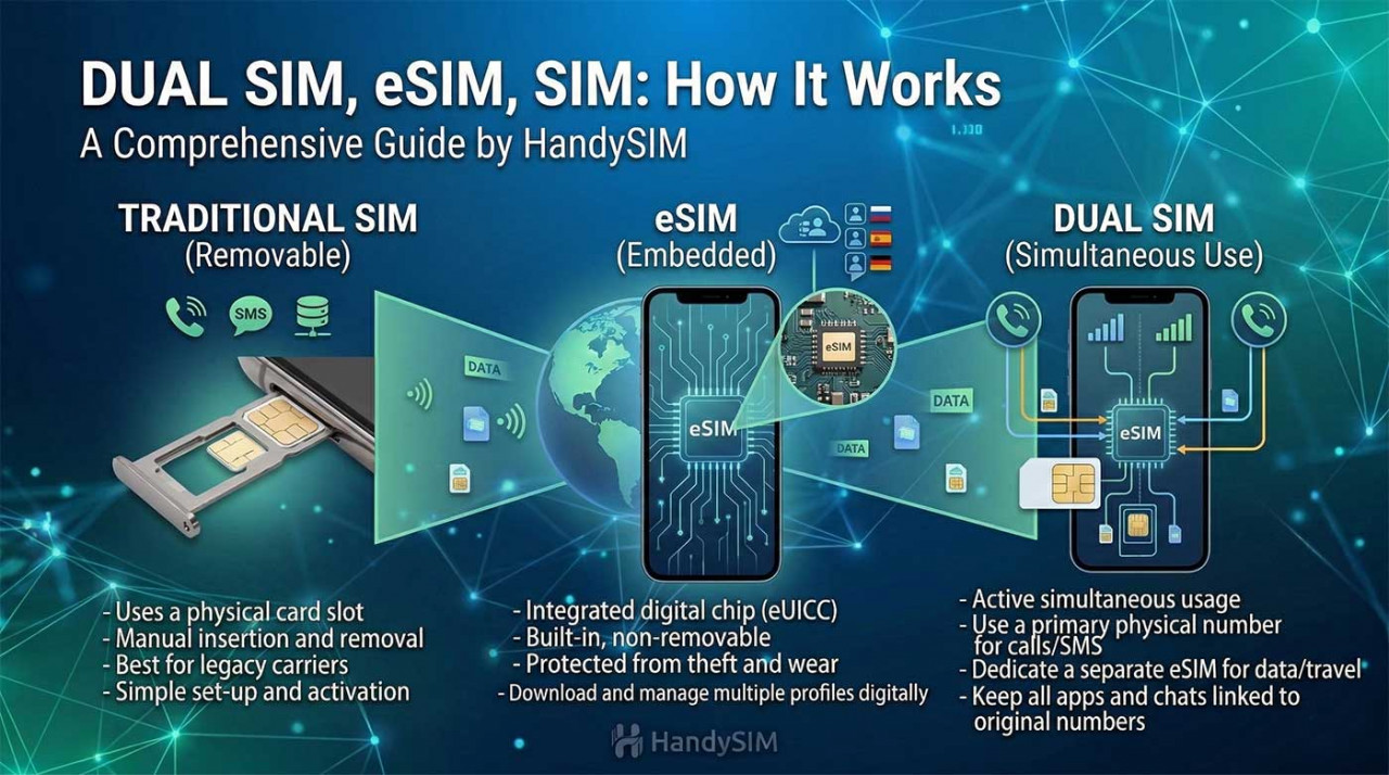 Dual SIM setup with physical SIM and eSIM