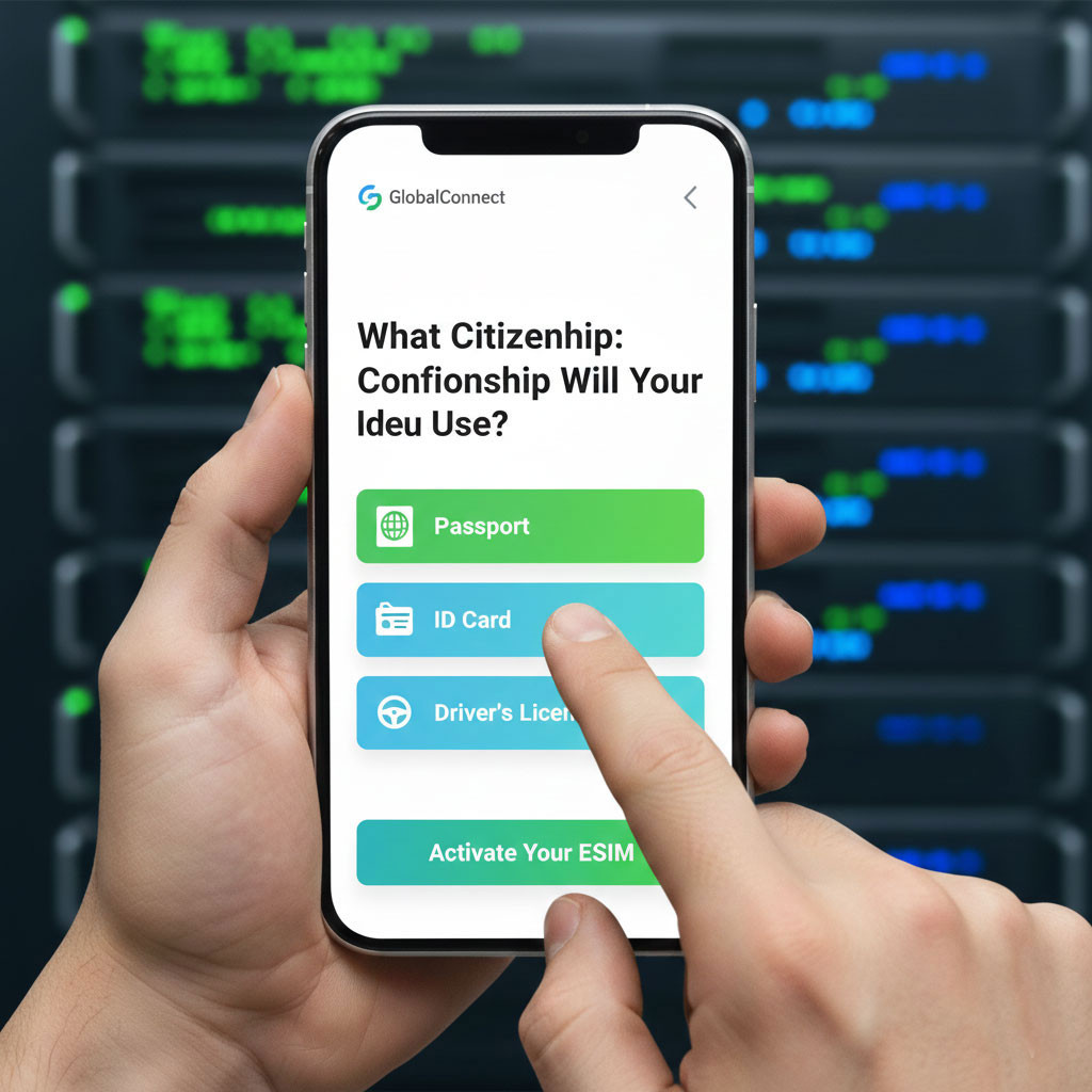 Selecting identity document during eKYC verification for eSIM