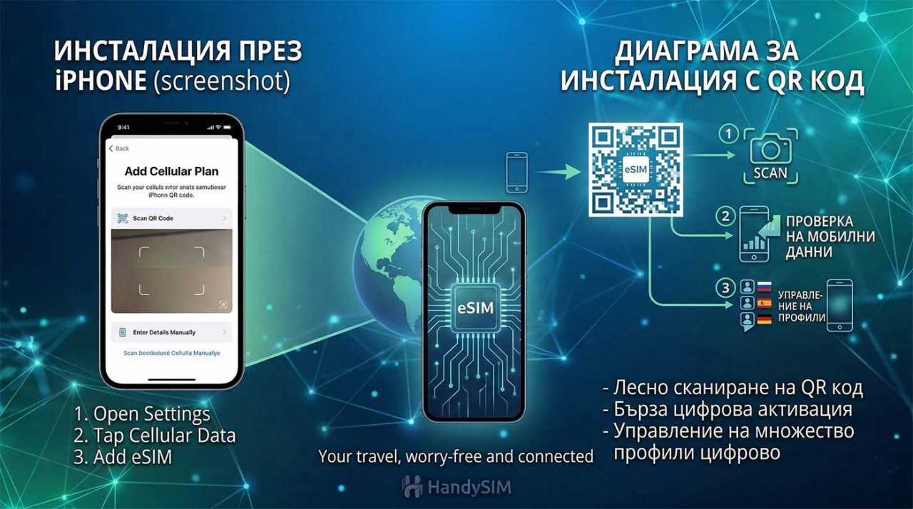 Как се инсталира eSIM на смартфон чрез QR код